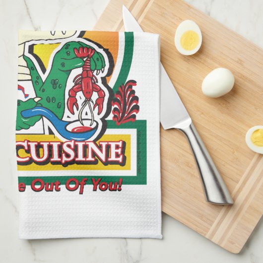 Cajun Creole Mardi Gras Crocodile Theedoek (Quarter Fold)