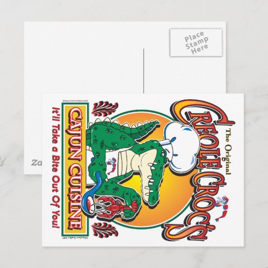 Cajun Crocs Ceole Cuisine Briefkaart (Voorkant / Achterkant)