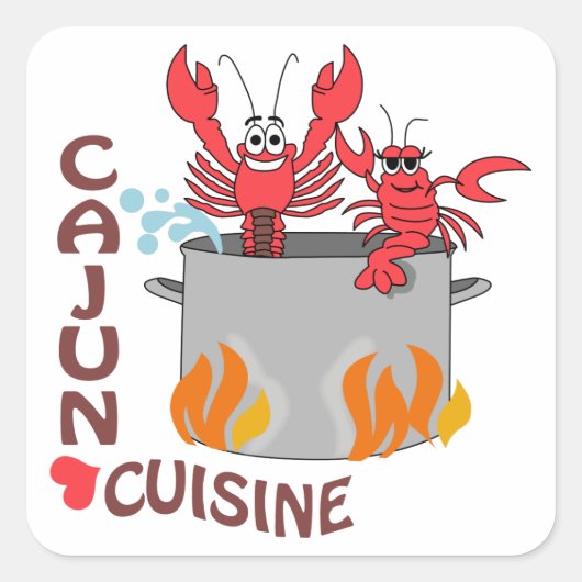 Cajun Cuisine Vierkante Sticker (Voorkant)