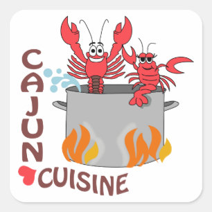 Cajun Cuisine Vierkante Sticker