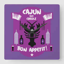 Cajun en Creole Cooks Vierkante Klok