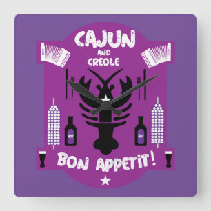 Cajun en Creole Cooks Vierkante Klok