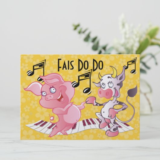 Cajun - Fais Do Do - Feest Kaart (Staand voorkant)