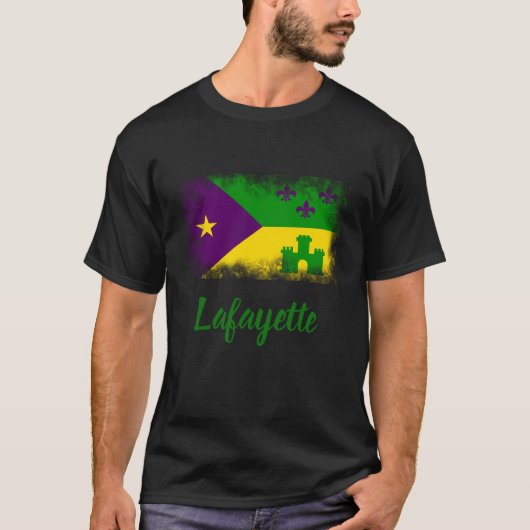 Cajun Flag Mardi Gras Louisiana Custom City T-shirt (Voorkant)