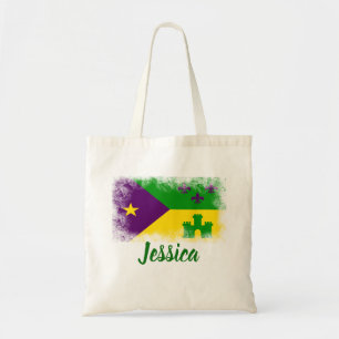 Cajun Flag Mardi Gras Louisiana Custom Personalize Tote Bag