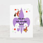 Cajun Fleur de Lis Crawfish Personalized Greeting Kaart (Voorkant)