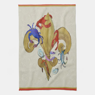 Cajun Fleur de lis keukenhanddoeken van kunst