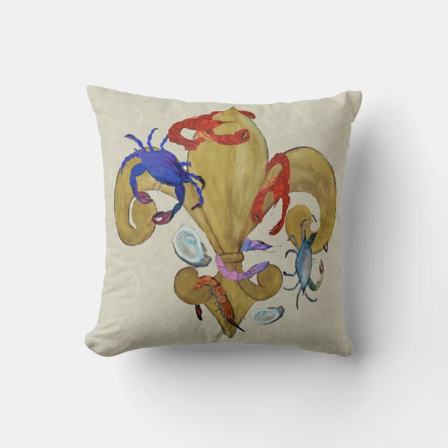 Cajun Fleur de lis kussen van kunst (Voorkant)