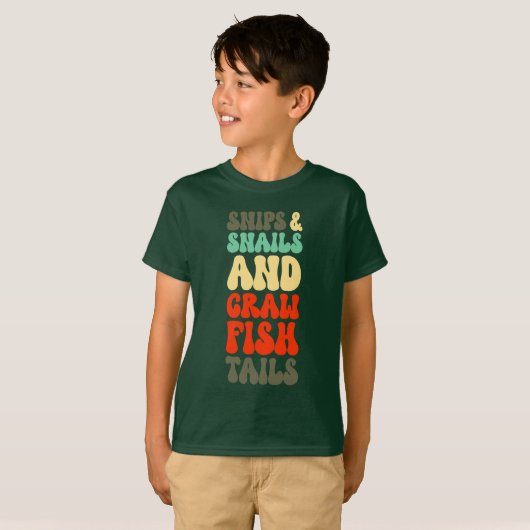 Cajun jongens gemaakt van snips slakken rivierkree t-shirt (Voorkant volledig)