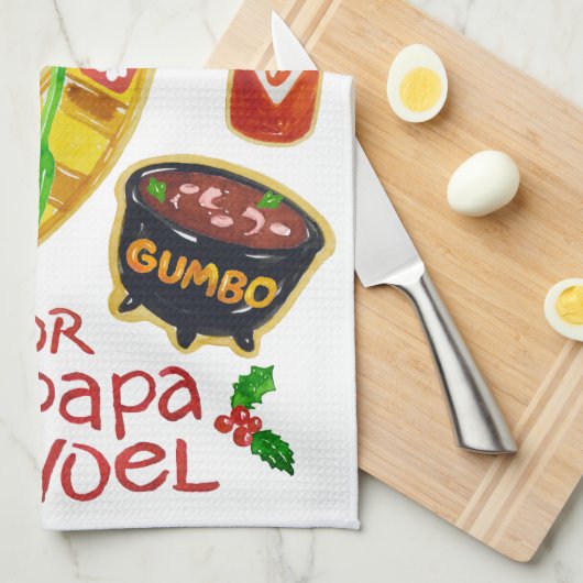 Cajun Kerstkoekjes Kitchen Towel Theedoek (Quarter Fold)