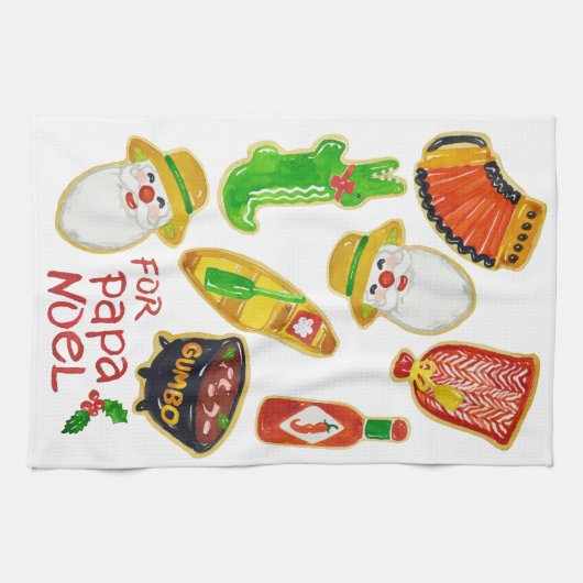 Cajun Kerstkoekjes Kitchen Towel Theedoek (Horizontaal)
