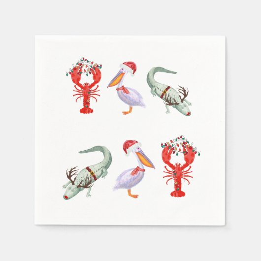 Cajun Kerstmis Cocktail servetten (Voorkant)