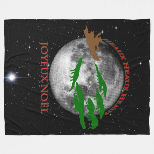 Cajun Kerstmis Fleece Deken (Voorkant (Horizontaal))