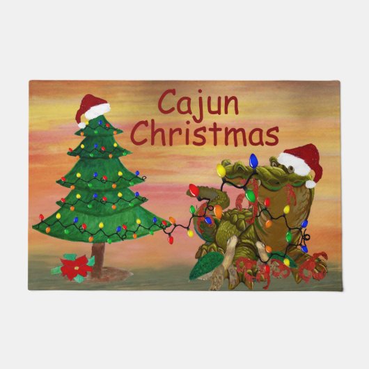 Cajun Kerstmis op de bayou Deurmat (Voorkant)