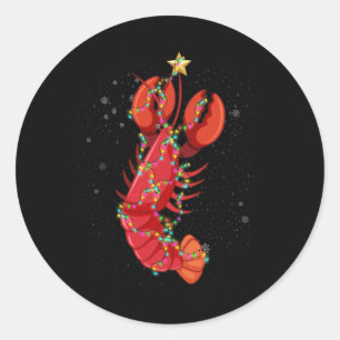 Cajun Louisiana Kerstmis Merry Crabmas X-Mas Licht Ronde Sticker