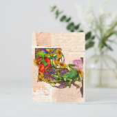 Cajun Louisiana Map Crawfish en Alligator Briefkaart (Staand voorkant)