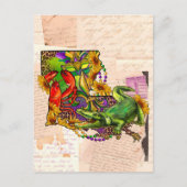 Cajun Louisiana Map Crawfish en Alligator Briefkaart (Voorkant)