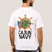 Cajun Navy-ontwerp op voorkant Pocket en achterzij T-shirt (Achterkant)