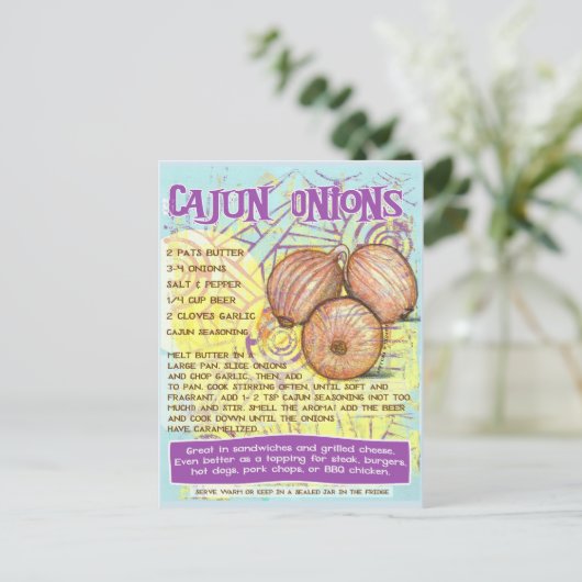 Cajun Onions Recipe Briefkaart (Staand voorkant)