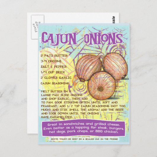 Cajun Onions Recipe Briefkaart (Voorkant / Achterkant)