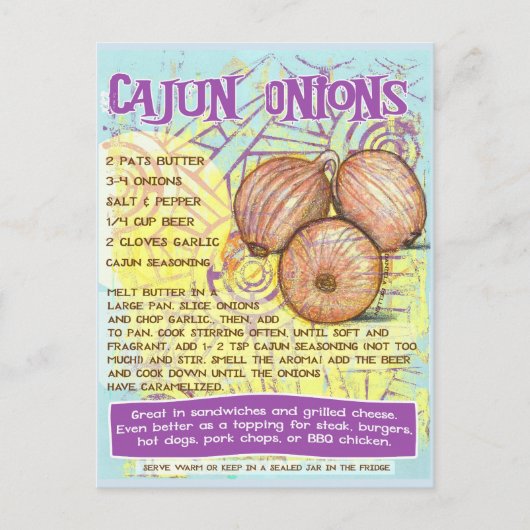 Cajun Onions Recipe Briefkaart (Voorkant)