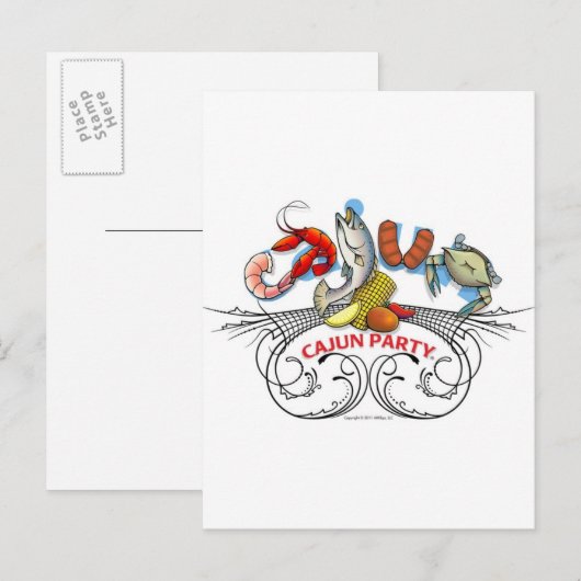 Cajun-Party-WLG-20110531 Uitnodiging Briefkaart (Voorkant / Achterkant)