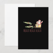 Cajun Santa Alligator Heaux Heaux Kerstaux Kaart (Voorkant / Achterkant)
