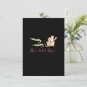 Cajun Santa Alligator Heaux Heaux Kerstaux Kaart (Staand voorkant)