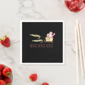 Cajun Santa Alligator Heaux Heaux Kerstaux Servet (Insitu)