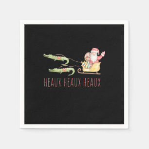 Cajun Santa Alligator Heaux Heaux Kerstaux Servet