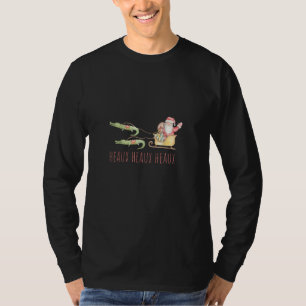 Cajun Santa Alligator Heaux Heaux Kerstaux T-shirt