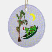 Cajun Santa Alligator kerstversiering Keramisch Ornament (Links)