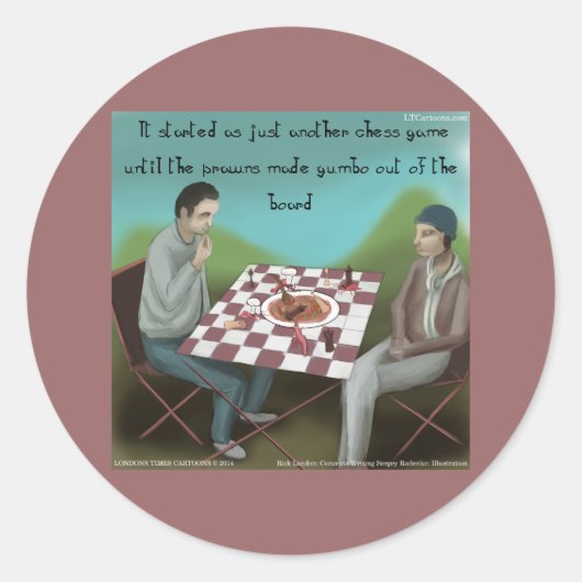 Cajun Schaken Grappige Cartoon Ronde Sticker (Voorkant)