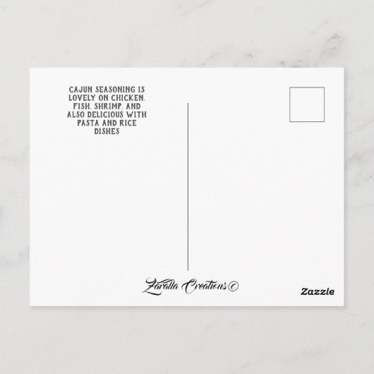 Cajun Spice Mix Recept | BRIEFKAART (Achterkant)