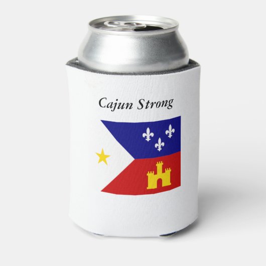 Cajun Sterke en Trotse Acadische Vlag Kan Coozie (Blikje Achterkant)