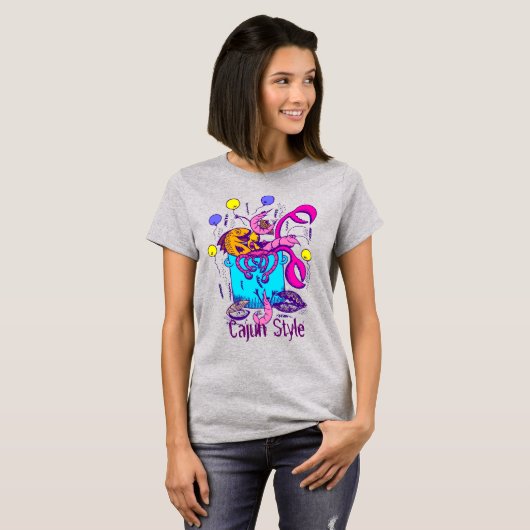 Cajun Style Seafood Pot T-shirt (Voorkant volledig)