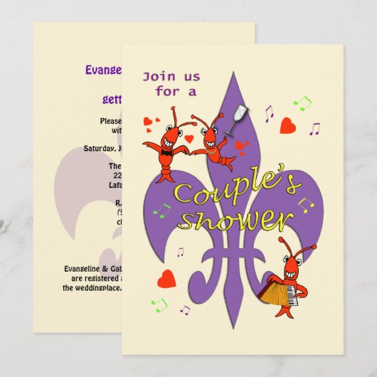 Cajun Thlek Couple Shower Uitnodiging (Voorkant / Achterkant)