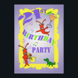 Cajun Thmed 21st Birthday Party Invitation Kaart<br><div class="desc">Viel die oh,  zo speciale 21ste verjaardag met deze schattige Cajun,  de uitnodigingen.  Vul de sjabloon in met uw partijinformatie,  en laat de goede tijden rollen!!</div>