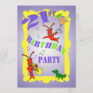 Cajun Thmed 21st Birthday Party Invitation Kaart