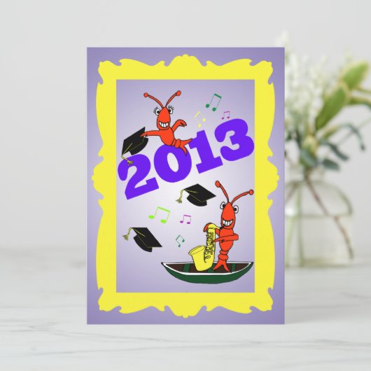 Cajun Thmed Afstuderen 2013 Party Invitation Kaart (Staand voorkant)