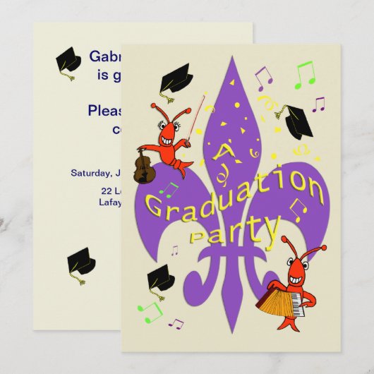 Cajun ThMED Afstuderen Invitation Kaart (Voorkant / Achterkant)