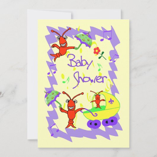 Cajun ThMED Baby shower Invitation Kaart (Voorkant)