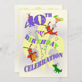 Cajun Threater 40th Birthday Party Invitation Kaart (Voorkant / Achterkant)