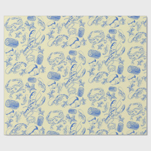 Cajun Vis en zeevruchten - Southern Coastal Gift P Cadeaupapier