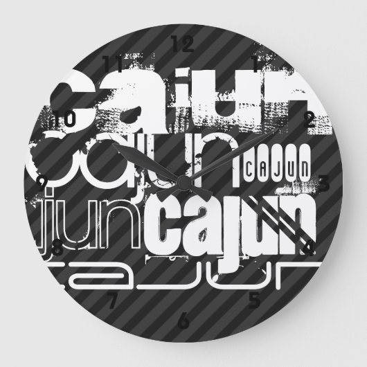 Cajun; Zwarte en donkergrijze strepen Grote Klok (Voorkant)