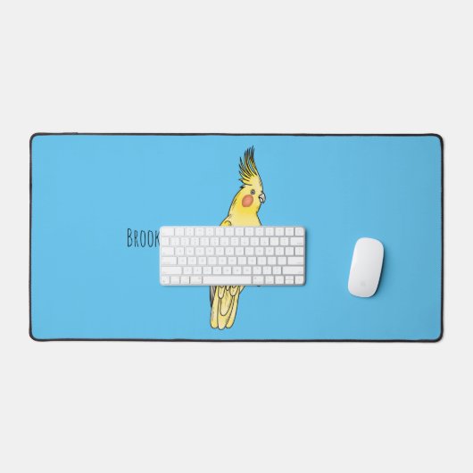 Cakatielvogelafbeelding cartoon bureaumat (Keyboard & Muis)
