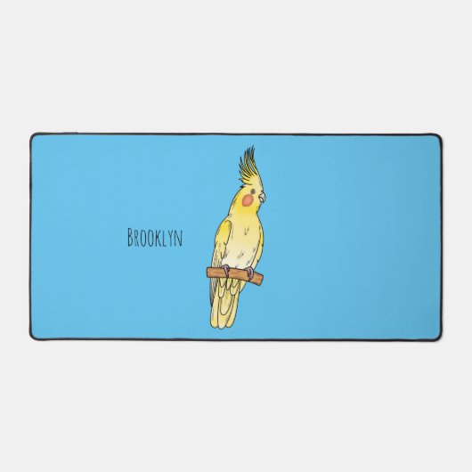 Cakatielvogelafbeelding cartoon bureaumat (Voorkant)