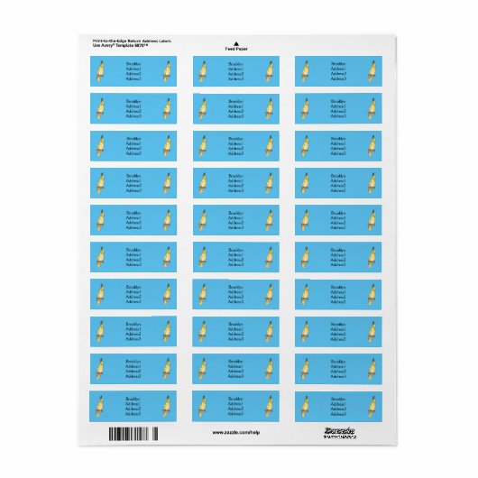 Cakatielvogelafbeelding cartoon etiket (Full Sheet)