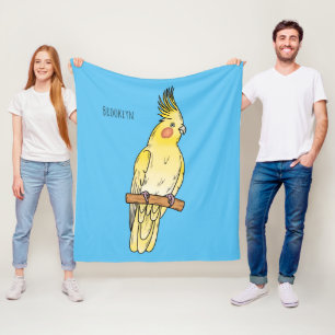 Cakatielvogelafbeelding cartoon fleece deken