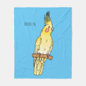 Cakatielvogelafbeelding cartoon fleece deken (Voorkant)